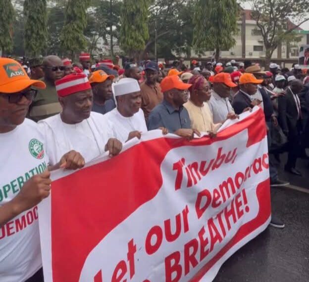 protest by adc leaders in abuja, nigeria