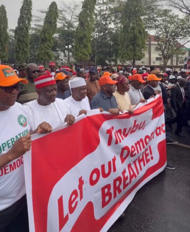protest by adc leaders in abuja, nigeria