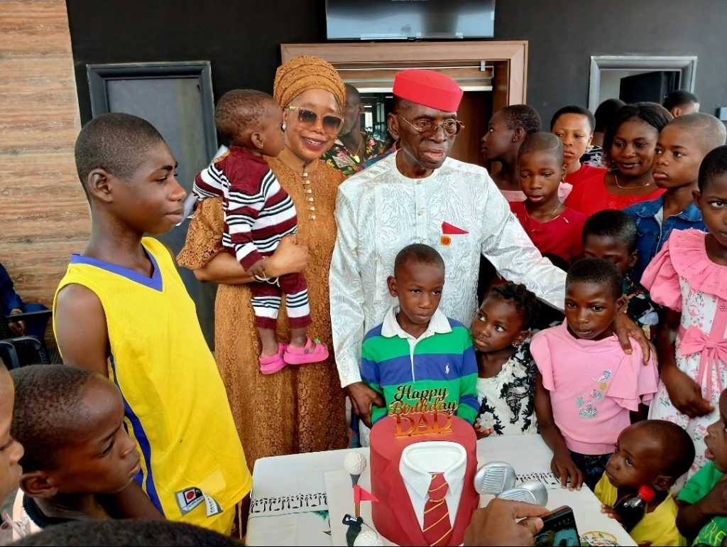 Dr. Tim Menakaya Marks 92nd Birthday dr. tim, wife and kids from the neighbourhood
