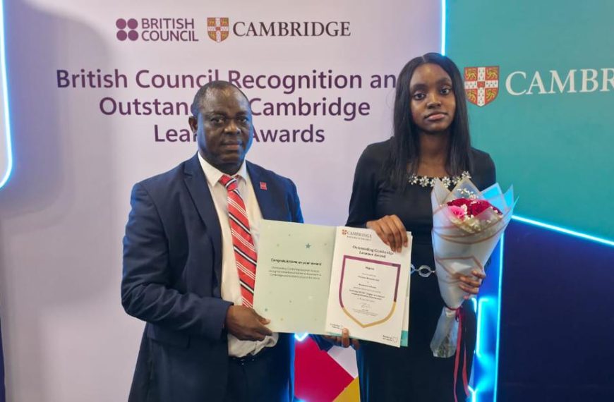 brookstone school principal dr. bashiru and awardee, oreoluwa awe