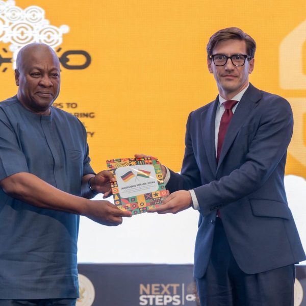 president john mahama receiving the catalogue