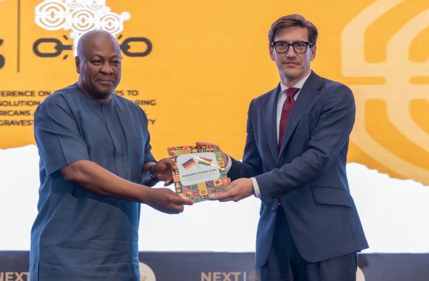 president john mahama receiving the catalogue